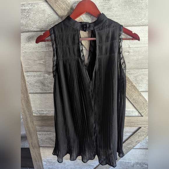 Lush Black Pleated Blouse - Picture 2 of 3